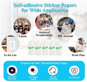 57x25mm Thermal Sticker <strong>Paper</strong> Self-adhesive Mini Thermal <strong>Printer</strong> <strong>Paper</strong> Texts Notes Journal Photo <strong>Labels</strong> Mini <strong>Printer</strong> <strong>Paper</strong> - Product Image 5
