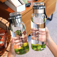 Bouteille d'eau en verre écologique à double paroi de 1500ml, de qualité alimentaire, sans Bpa, de conception simple, avec couverture de Lucency, bouteille d'eau de gymnastique