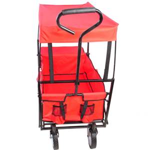 Carrito de Compras Db Garden de 200 kg, Carretilla Plegable de Cuatro Ruedas Roja para Uso en Exteriores con Plataforma de Malla - Product Image 4