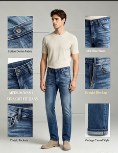 Jeans da Uomo <span class=keywords><strong>Jack</strong></span> & <span class=keywords><strong>Jones</strong></span> Slim Fit Tinta Unita Vintage a Vita Media Dritti JJ 357 50SPS Denim 32W X 34L - Product Image 3