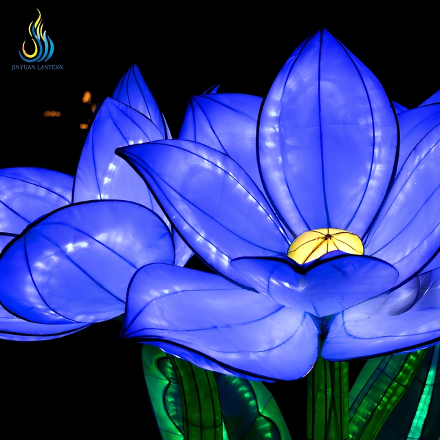 Chinese Traditional Attraction Flower Lantern Waterproof Silk Festival Lantern for Holiday