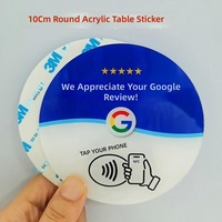 Carte NFC ronde programmable 13,56 MHz pour avis Google, support de carte NFC rond pour affichage d'avis Google