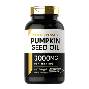 Großhandel Vegan kalt gepresste Kürbis kernex trakt Öl Kapseln Kapseln Private Label Kürbis kernöl Softgel mit Säge palme - Product Image 1