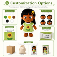 Peluche Mascotte Unisexe Personnalisée Mignonne Tournesol, Douce et Rembourrée en Coton PP, 11-30CM, pour Événement Promotionnel, Cadeau, Faible MOQ, OEM, ODM
