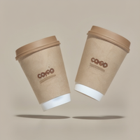 Gobelets en papier ondulé de qualité alimentaire jetables Tasses à café Machine promotionnelle Pop Corn Famous Gobelet Papier