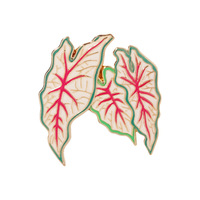 Broche en émail élégante en forme de feuille de plante tropicale (Caladium et Monstera) pour vêtements et sacs – Vente en gros