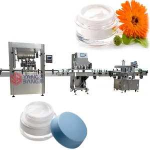 YB-JG4B Automatic 4 Heads Face beauty Cream Cosmetics Paste Bottle Filling And Capping Machine With Feeding Pump
