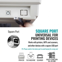 Kabel Printer USB Tipe A ke B V2.0 Berkualitas Tinggi dengan Selubung PVC dan Pelindung Foil Male-Male untuk Transfer Data 1m 1.5m 2m 3m 5m