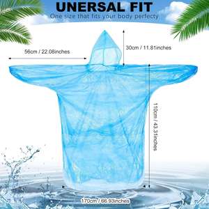 Portable Disposable Foldable for Raincoats for <b>Men</b> Women Hiking Waterproof PE Plastic Free Sample 5000 Pcs - Product Image 4