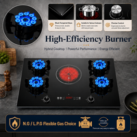 Plaque de cuisson électrique GPL encastrable de classe A avec surface en verre trempé de 36 pouces, protection anti-extinction de flamme, pour usage domestique - Vente en gros