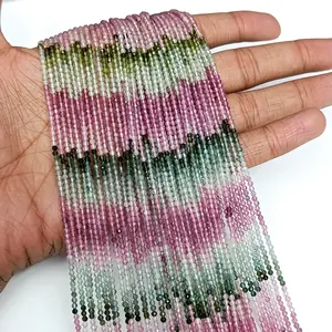 8mm Tourmaline facettes Rondelle perles de verre en vrac perles de cristal rondes plates pour la fabrication de bracelets de bijoux pour femmes et filles - Product Image 3