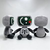 Nuevo Producto de Alta Gama, Peluche Artístico con Forma de Calavera de Computadora y Televisión, Robot de Peluche, Muñeco Suave y Adorable, Regalo de Anime y Videojuegos