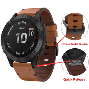 Correa <span class=keywords><strong>de</strong></span> reloj inteligente QuickFit <span class=keywords><strong>de</strong></span> cuero genuino <span class=keywords><strong>de</strong></span> 22mm, 20mm, 26mm para Garmin Fenix 8E, 7, 7S, 7X, 6S, 6, 6X, 5S, 5 - Product Image 2