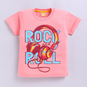 T-shirt en coton imprimé Rock and Roll pour enfants, vêtements d'été décontractés à manches courtes pour garçons, T-shirt doux, respirant et confortable - Product Image 1