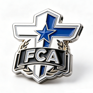 Pin de Metal Esmaltado Personalizado FCA, Chapado en Plata, Doble Cara, Diseño de Cruz, Regalo Coleccionable - Product Image 4