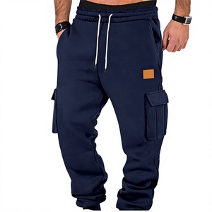 New Casual Men's Sport Mid Waist <b>Cargo</b> <b>Pants</b> Loose Fit Summer Baggy Straight Sweatpants Multi-Pocket Button <b>Waterproof</b> - Product Image 2