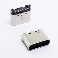 Connecteur de charge USB-C en acier inoxydable 201/304, montage vertical sur surface, femelle 6 broches TYPE-C, troisième moule supérieur 6,5/6,8