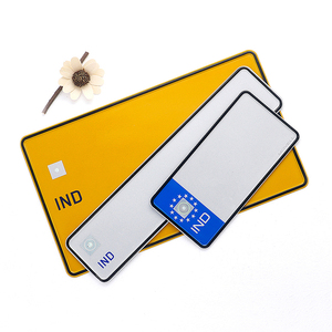 28x20cm de estilo europeo blanco reflectante negro metal de aluminio del coche licencia número de placas - Product Image 2