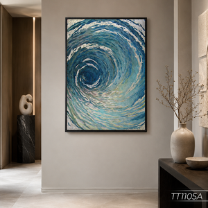 Gran Oferta: Pintura Abstracta de Espejo, Arte de Pared para Decoración del Hogar, Arte Texturizado Hecho a Mano con Degradado de Ondas, Fabricación en Vietnam, OEM, ODM, Venta al por Mayor - Product Image 2