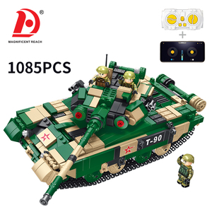 Char d'assaut <span class=keywords><strong>militaire</strong></span> télécommandé à double commande, 1085 pièces, blocs de construction DIY, véhicule blindé de simulation, jouet éducatif pour enfants - Product Image 1