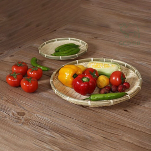 Cesta de almacenamiento tejida de bambú y cesta de mimbre y cesta para servir alimentos para uso en la cocina - Product Image 6