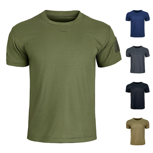 Men's Outdoor Training Olive Green Breathing Safety Cotton Tactical T Shirt Multi-color Fabric Available