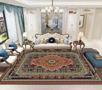 Tapis de salon de luxe, moderne, fabriqué à la machine, écologique, adapté aux animaux domestiques, à motifs floraux, antidérapant, imperméable, en polyester
