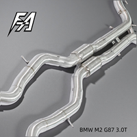 Silencieux intermédiaires arrière en acier inoxydable à longueur égale, compatibles avec les systèmes d'échappement Valvetronic BMW M2/M3/M4 G87/G80/G82 3.0T, pour un son profond et puissant.