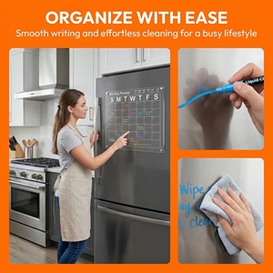 Pizarra Magnética Acrílica Multifuncional para Refrigerador, Organizador Doméstico Personalizado, Transparente, Borrable, Decoración Diaria para Cocina y Hogar - Product Image 4