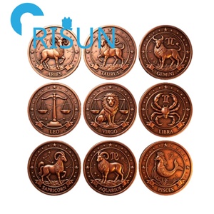 Moneta Commemorativa Personalizzata in Metallo con Costellazioni Astrologiche, Simbolo Astrologico, Medaglione, Segno Zodiacale, Moneta Challenge - Product Image 4