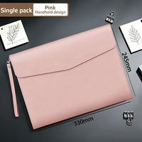 Carpeta de Piel Sintética con Correa para la Muñeca, para Documentos A4, Gran Capacidad, Caja de Archivo para Oficina, Logotipo Personalizado, Organizador de Portafolio Empresarial, Opaca