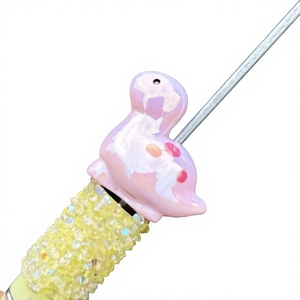 Perles focales en résine en forme de dinosaures Kawaii à grand trou pour la fabrication de stylos perlés DIY, fournitures d'artisanat Kawaii uniques en gros - Product Image 5