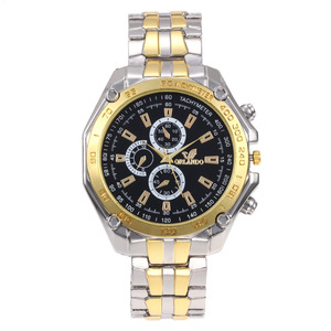 Montre-bracelet homme style sport racing avec plusieurs cadrans décoratifs, lunette tachymetre, en acier inoxydable - Product Image 4