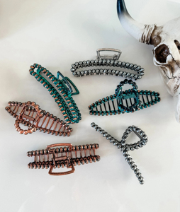 Custom 2024 <span class=keywords><strong>Western</strong></span> <span class=keywords><strong>Hair</strong></span> Clip Claw 4mm Navajo Pearl Bead <span class=keywords><strong>Clips</strong></span> para mujer regalo - Product Image 2