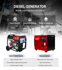 גנרטור דיזל נייד תלת פאזי 7kW/7kVA, אלטרנטור נחושת 220V/380V 50Hz/60Hz לאספקת חשמל תעשייתית באתר - Product Image 5