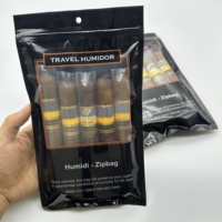 Sac à tabac compact en similicuir-Pochette élégante avec fermeture à glissière pour sac d'emballage de cigare de stockage de tabac