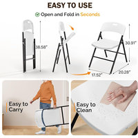 Chaise pliante en résine HDPE blanche pour événements, location commerciale, jardin, extérieur, réception, fête, mariage