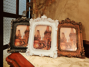 Khung ảnh cổ điển châu Âu 5x7 làm bằng nhựa <span class=keywords><strong>resin</strong></span>, phong cách Gothic cổ điển, trang trí nhà cửa, studio ảnh, đám cưới, treo tường - Product Image 4