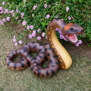 Customization Simulation Animal Large Fiberglass Snake Ornaments Statues Resin Crafts Sculpture For Outdoor Garden Decoration