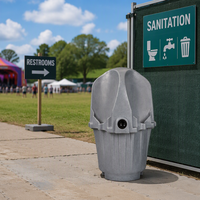 Toilettes portables modernes écologiques pour 4 personnes, en HDPE, avec support mobile pour événements et sites