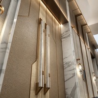 Luxuriöser Marmor-Edelstahl-Türgriff für Hotels, Glas- und Massivholztüren, Doppel-Eingangstür, Maßgefertigtes Langes Griffsatz-Set