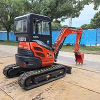 Mini-excavatrice hydraulique Kubota U27 d'occasion, 2,7 tonnes, faible nombre d'heures, lame de bulldozer, godet de 0,06 m³, idéale pour espaces restreints, moteur, pompe, construction