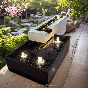 Fuente Circular Grande para Exteriores H166, Moderna, con Iluminación LED, para Hoteles, Plazas y Paisajismo - Product Image 1