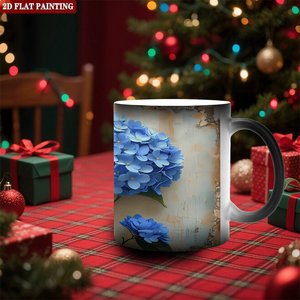 Frosted Black Ceramic Mug 11oz Heat Sensitive Magic Cup Outdoor Hiking Camping <b>Drinkware</b> - Product Image 1