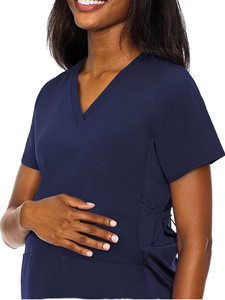 New Arrival Female Nurse Scrubs V-Neck Medical Scrub <b>Sets</b> in Woven Fabric Hospital Uniforms for <b>Doctors</b> - Product Image 1