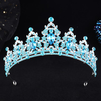 Diadema de Lujo al por Mayor, Chapada en Oro, con Incrustaciones de Diamantes y Cristales, Corona de Aleación Colorida para Novias, Tiara para Boda