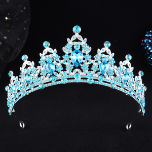 Diadema de Lujo al por Mayor, Chapada en Oro, con Incrustaciones de Diamantes y Cristales, Corona de Aleación Colorida para Novias, Tiara para Boda - Product Image 5