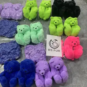 Hot Popolare Orso Calde Pantofole di Peluche Scarpe Da Casa Coperta Divertente Cartone Animato Pantofole Orso