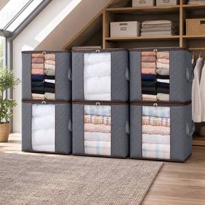 Juego de Bolsas de Almacenamiento para Edredones de 90L, Organizador de Ropa de Cama a Prueba de Polvo con Ventana Grande para Armario - Product Image 3