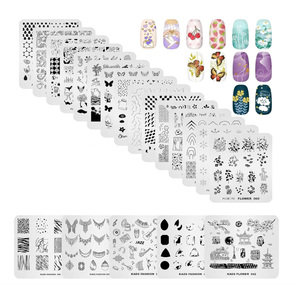 แผ่นปั๊มลายดอกไม้ KADS สำหรับทำเล็บ สแตนเลส 48 ลาย สำหรับมืออาชีพ ขายส่ง - Product Image 1